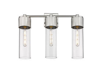 Downtown Urban Three Light Bath Vanity in Satin Nickel (405|428-3W-SN-G428-12CL)