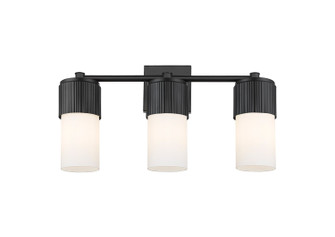 Downtown Urban Three Light Bath Vanity in Matte Black (405|428-3W-BK-G428-7WH)
