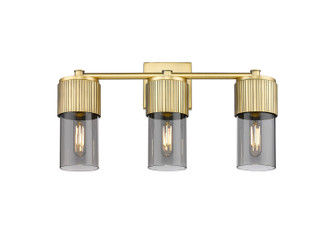 Downtown Urban Three Light Bath Vanity in Brushed Brass (405|428-3W-BB-G428-7SM)