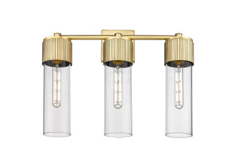 Downtown Urban Three Light Bath Vanity in Brushed Brass (405|428-3W-BB-G428-12CL)