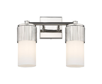 Downtown Urban Two Light Bath Vanity in Polished Nickel (405|428-2W-PN-G428-7WH)
