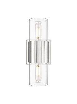 Downtown Urban Two Light Bath Vanity in Polished Nickel (405|428-2WL-PN-G428-7CL)