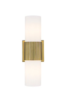 Downtown Urban Two Light Bath Vanity in Brushed Brass (405|428-2WL-BB-G428-7WH)