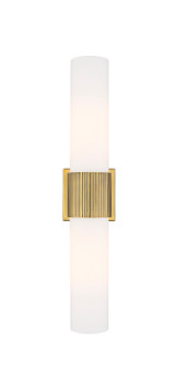 Downtown Urban Two Light Bath Vanity in Brushed Brass (405|428-2WL-BB-G428-12WH)