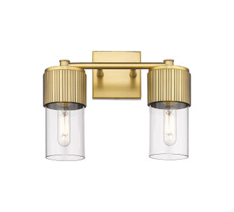 Downtown Urban Two Light Bath Vanity in Brushed Brass (405|428-2W-BB-G428-7CL)