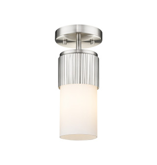 Downtown Urban One Light Semi-Flush Mount in Satin Nickel (405|428-1F-SN-G428-7WH)