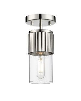 Downtown Urban One Light Semi-Flush Mount in Polished Nickel (405|428-1F-PN-G428-7CL)