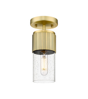 Downtown Urban One Light Semi-Flush Mount in Brushed Brass (405|428-1F-BB-G428-7SDY)
