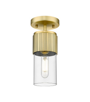 Downtown Urban One Light Semi-Flush Mount in Brushed Brass (405|428-1F-BB-G428-7CL)