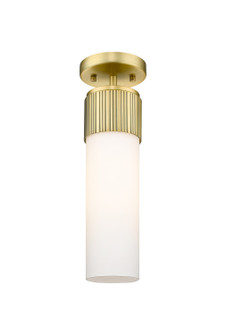 Downtown Urban One Light Semi-Flush Mount in Brushed Brass (405|428-1F-BB-G428-12WH)