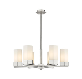 Downtown Urban LED Chandelier in Satin Nickel (405|427-6CR-SN-G427-9WH)