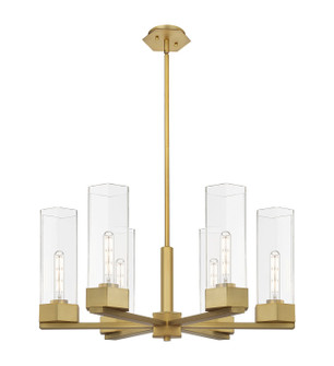 Downtown Urban LED Chandelier in Brushed Brass (405|427-6CR-BB-G427-14CL)