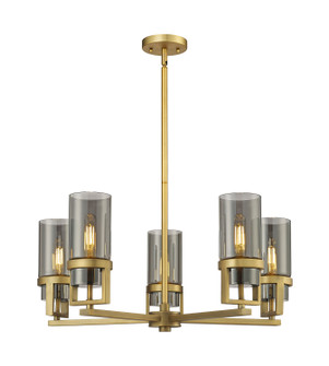 Downtown Urban LED Chandelier in Brushed Brass (405|426-5CR-BB-G426-8SM)