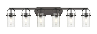 Downtown Urban Six Light Bath Vanity in Matte Black (405|423-6W-BK-G423-7SDY)
