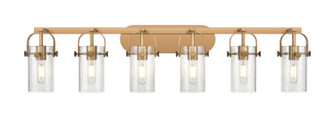 Downtown Urban Six Light Bath Vanity in Brushed Brass (405|423-6W-BB-G423-7SDY)