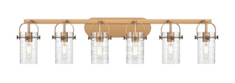Downtown Urban Six Light Bath Vanity in Brushed Brass (405|423-6W-BB-G423-7DE)