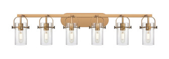 Downtown Urban Six Light Bath Vanity in Brushed Brass (405|423-6W-BB-G423-7CL)