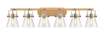 Downtown Urban Six Light Bath Vanity in Brushed Brass (405|423-6W-BB-G411-6CL)