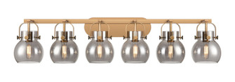 Downtown Urban Six Light Bath Vanity in Brushed Brass (405|423-6W-BB-G410-6SM)