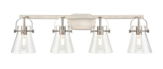 Downtown Urban Four Light Bath Vanity in Satin Nickel (405|423-4W-SN-G411-6CL)