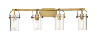 Downtown Urban Four Light Bath Vanity in Brushed Brass (405|423-4W-BB-G423-7CL)