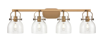 Downtown Urban Four Light Bath Vanity in Brushed Brass (405|423-4W-BB-G412-6CL)