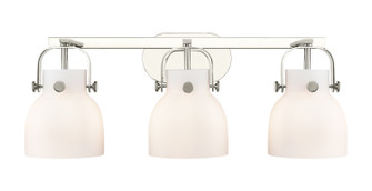 Downtown Urban Three Light Bath Vanity in Polished Nickel (405|423-3W-PN-G412-6WH)