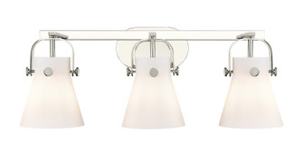 Downtown Urban Three Light Bath Vanity in Polished Nickel (405|423-3W-PN-G411-6WH)