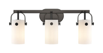 Downtown Urban Three Light Bath Vanity in Matte Black (405|423-3W-BK-G423-7WH)