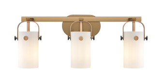 Downtown Urban Three Light Bath Vanity in Brushed Brass (405|423-3W-BB-G423-7WH)