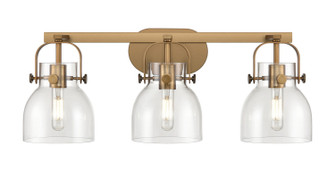 Downtown Urban Three Light Bath Vanity in Brushed Brass (405|423-3W-BB-G412-6CL)