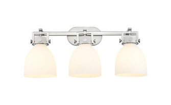 Downtown Urban Three Light Bath Vanity in Satin Nickel (405|411-3W-SN-G412-7WH)