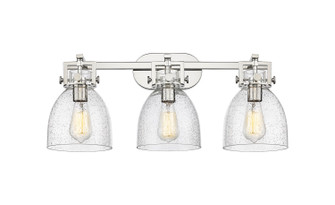Downtown Urban Three Light Bath Vanity in Polished Nickel (405|411-3W-PN-G412-7SDY)