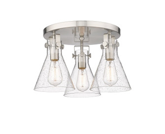 Downtown Urban Three Light Semi-Flush Mount in Satin Nickel (405|411-3F-SN-G411-7SDY)