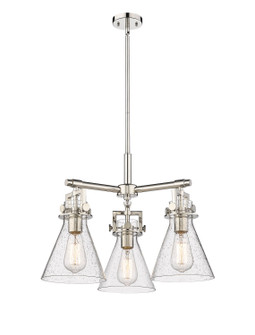 Downtown Urban Three Light Pendant in Polished Nickel (405|411-3CR-PN-G411-7SDY)