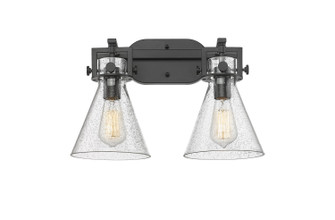 Downtown Urban Two Light Bath Vanity in Matte Black (405|411-2W-BK-G411-7SDY)