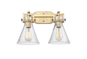 Newton Two Light Bath Vanity in Brushed Brass (405|411-2W-BB-G411-7SDY)