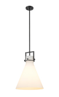 Downtown Urban One Light Pendant in Matte Black (405|411-1SL-BK-G411-14WH)