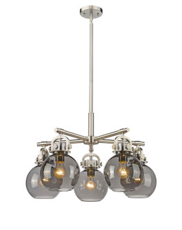 Downtown Urban Five Light Chandelier in Satin Nickel (405|410-5CR-SN-G410-7SM)