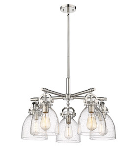 Downtown Urban Five Light Chandelier in Polished Nickel (405|410-5CR-PN-G412-7SDY)