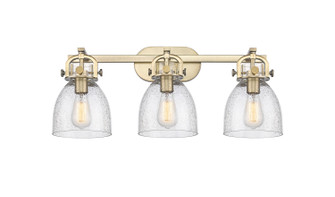 Downtown Urban Three Light Bath Vanity in Brushed Brass (405|410-3W-BB-G412-7SDY)