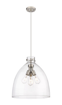 Downtown Urban Three Light Pendant in Satin Nickel (405|410-3PL-SN-G412-18CL)