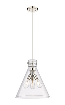 Downtown Urban Three Light Pendant in Polished Nickel (405|410-3PL-PN-G411-16CL)