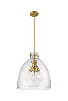 Downtown Urban Three Light Pendant in Brushed Brass (405|410-3PL-BB-G412-16SDY)