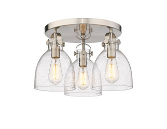 Downtown Urban Three Light Semi-Flush Mount in Satin Nickel (405|410-3F-SN-G412-7SDY)