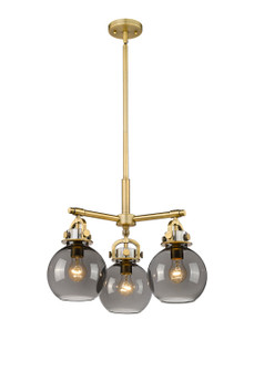 Downtown Urban Three Light Pendant in Brushed Brass (405|410-3CR-BB-G410-7SM)