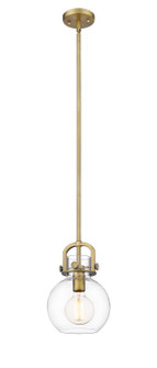 Downtown Urban One Light Pendant in Brushed Brass (405|410-1SS-BB-G410-8CL)