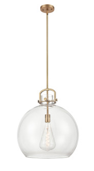 Downtown Urban One Light Pendant in Brushed Brass (405|410-1SL-BB-G410-18CL)