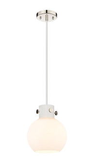 Newton One Light Mini Pendant in Polished Nickel (405|410-1PS-PN-G410-8WH)