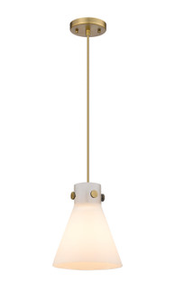 Downtown Urban One Light Pendant in Brushed Brass (405|410-1PS-BB-G411-8WH)